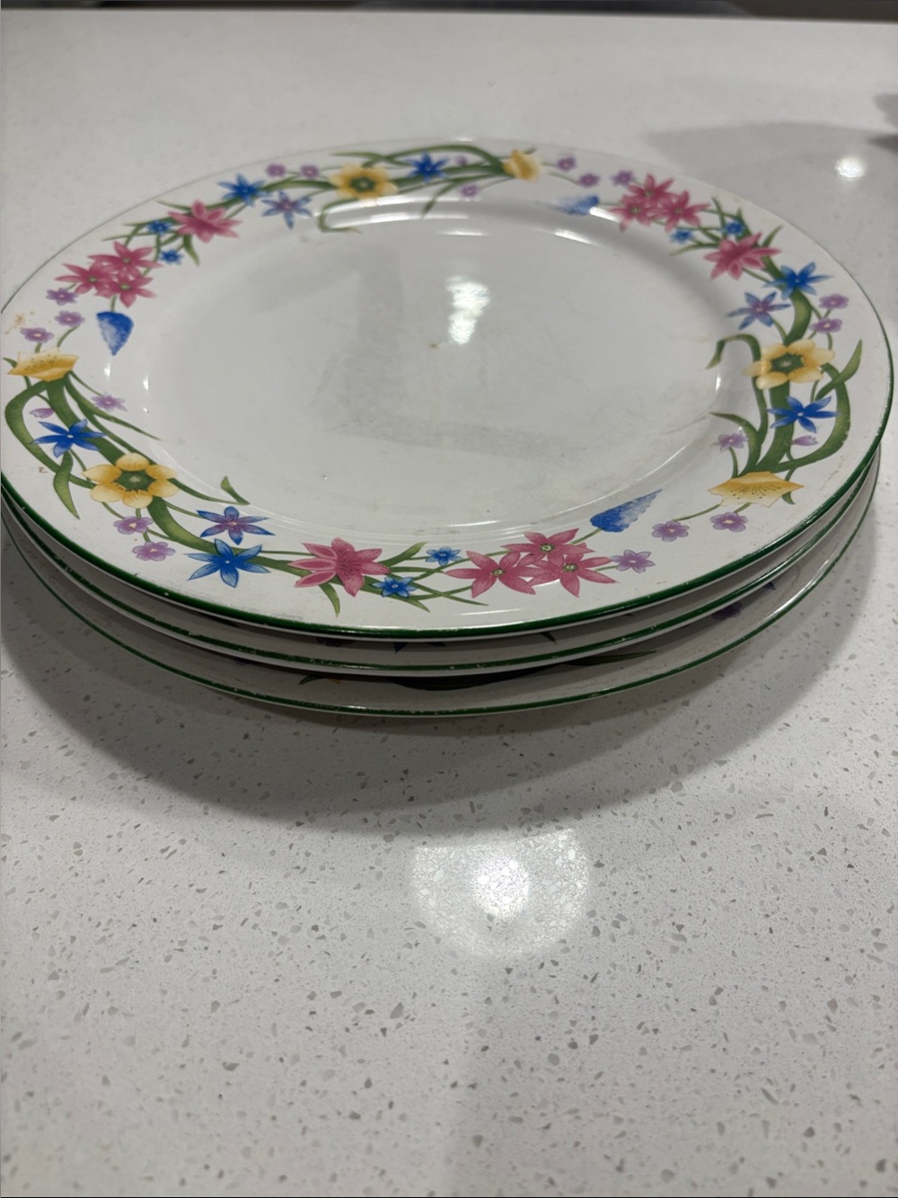 Set of 3 Vintage Farberware Country Garden Dinner Plates 10.5"